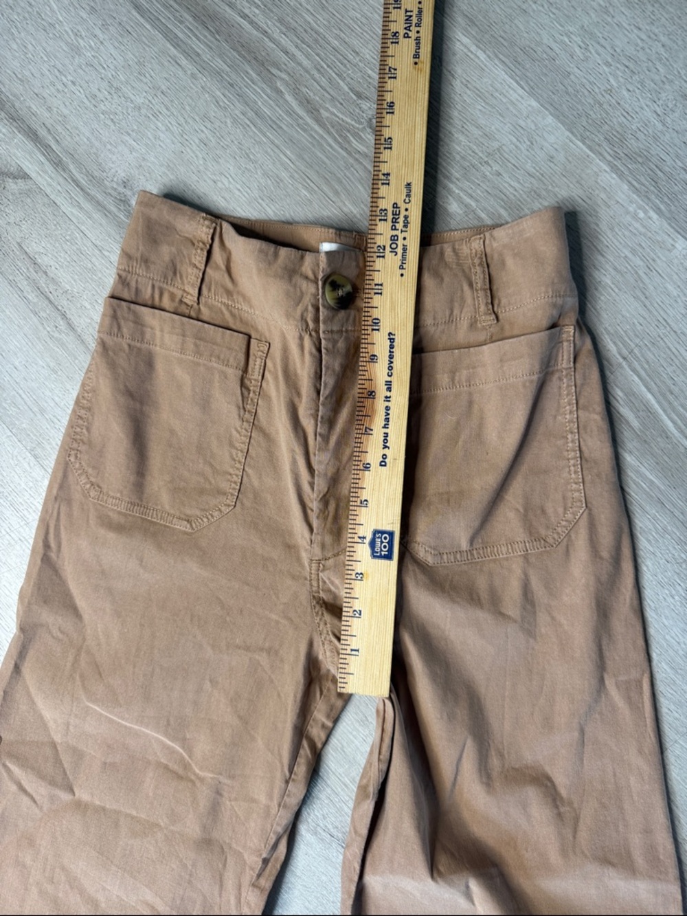 Maeve The Colette Wide-Leg Tan Pants Size 27 Viscose-Linen Blend - Picture 9 of 11